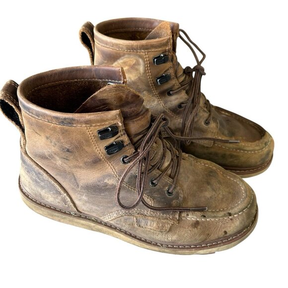 Brunt Leather Work Boots Cushn size men 9.5m Grunge Distressed thrash waterproof - Picture 4 of 7